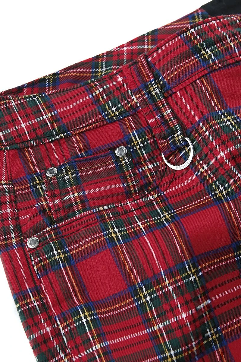 "Split Pants" Stoffhose Rot/schwarz Von Banned Alternative 5 "Split Pants" Stoffhose Rot/schwarz Von Banned Alternative – Bild 3