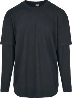 "Oversized Shaped Double Layer LS Tee" Langarmshirt Schwarz/schwarz Von Urban Classics