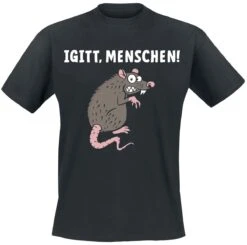 "Igitt, Menschen" T-Shirt Schwarz Von Tierisch