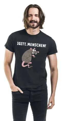 "Igitt, Menschen" T-Shirt Schwarz Von Tierisch -Stil Tanz Verkaufsgeschäft 507599wa