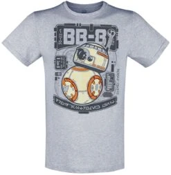 "Star Wars - BB-8 Energy Levels" T-Shirt Hellgrau Meliert Von Funko