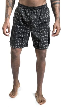 "Badeshorts Mit Runen- Print" Badeshort Grau Von Black Premium By EMP -Stil Tanz Verkaufsgeschäft 511367wa