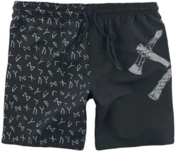 "Badeshorts Mit Runen Und Thors Hammer Print" Badeshort Schwarz Von Black Premium By EMP