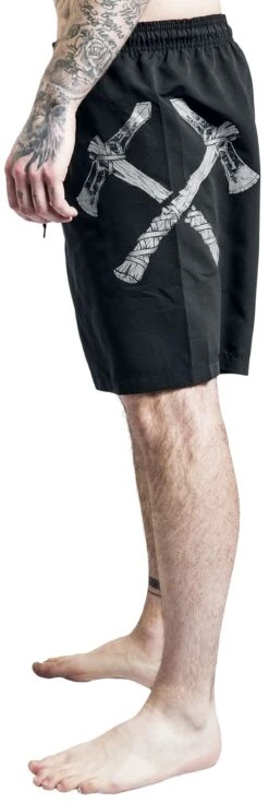 "Badeshorts Mit Runen Und Thors Hammer Print" Badeshort Schwarz Von Black Premium By EMP -Stil Tanz Verkaufsgeschäft 511370wa2