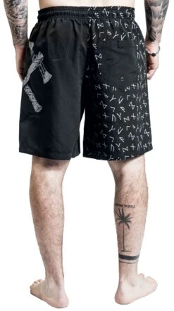 "Badeshorts Mit Runen Und Thors Hammer Print" Badeshort Schwarz Von Black Premium By EMP -Stil Tanz Verkaufsgeschäft 511370wb