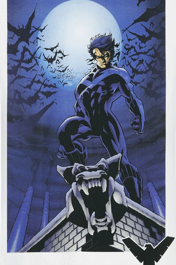 "Gotham Knights - Night Wing" T-Shirt Weiß/blau Von Batman 4 "Gotham Knights - Night Wing" T-Shirt Weiß/blau Von Batman – Bild 2