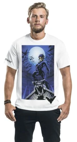"Gotham Knights - Night Wing" T-Shirt Weiß/blau Von Batman 7 "Gotham Knights - Night Wing" T-Shirt Weiß/blau Von Batman -Stil Tanz Verkaufsgeschäft 514763wa