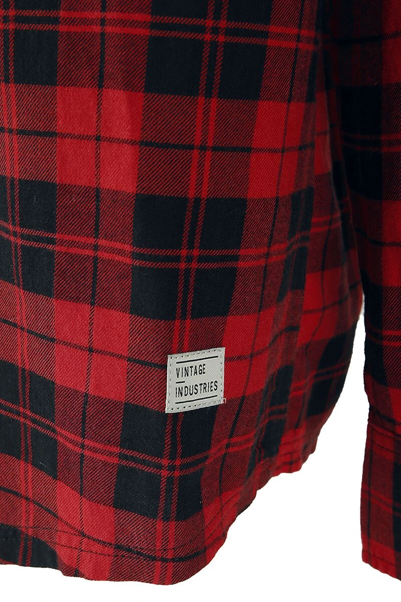"Riley Flannel Shirt" Flanellhemd Rot Von Vintage Industries 6 "Riley Flannel Shirt" Flanellhemd Rot Von Vintage Industries – Bild 4