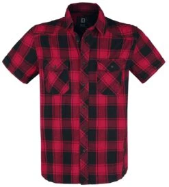 Stil Tanz Verkaufsgeschäft 28 "Checkshirt Halfsleeve" Kurzarmhemd Schwarz/rot Von Brandit