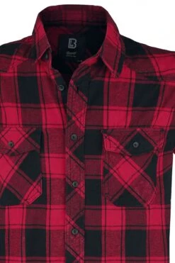 "Checkshirt Halfsleeve" Kurzarmhemd Schwarz/rot Von Brandit -Stil Tanz Verkaufsgeschäft 518072d