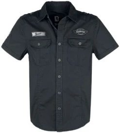 "Luis Vintageshirt Shortsleeve" Kurzarmhemd Schwarz Von Brandit