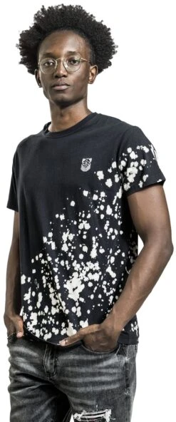 "T-Shirt Mit Weißen Flecken Und Stickerei" T-Shirt Schwarz Von Black Premium By EMP -Stil Tanz Verkaufsgeschäft 519925wa