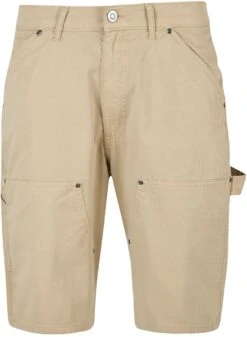 "Double Knee Carpenter Shorts" Short Beige Von Urban Classics