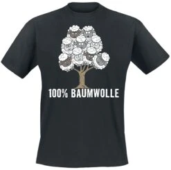 "100% Baumwolle" T-Shirt Schwarz Von Tierisch