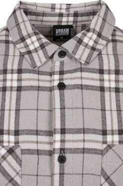 "Long Oversized Grey Check Shirt" Langarmhemd Grau Von Urban Classics -Stil Tanz Verkaufsgeschäft 523433d