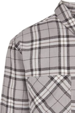 "Long Oversized Grey Check Shirt" Langarmhemd Grau Von Urban Classics -Stil Tanz Verkaufsgeschäft 523433d2