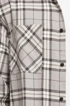 "Long Oversized Grey Check Shirt" Langarmhemd Grau Von Urban Classics -Stil Tanz Verkaufsgeschäft 523433wd