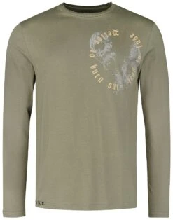 "Longsleeve Mit Rock Rebel Print" Langarmshirt Beige Von Rock Rebel By EMP