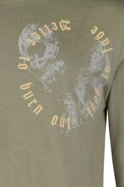 "Longsleeve Mit Rock Rebel Print" Langarmshirt Beige Von Rock Rebel By EMP -Stil Tanz Verkaufsgeschäft 528909d2