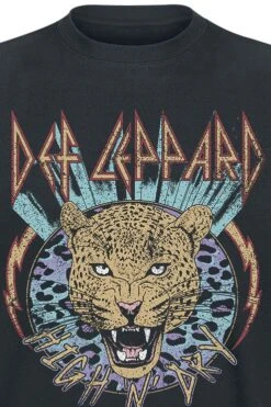 "High N Dry Leopard" T-Shirt Schwarz Von Def Leppard -Stil Tanz Verkaufsgeschäft 531453d