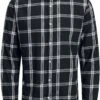 "JJEGINGHAM TWILL SHIRT L/S NOOS" Langarmhemd Weiß/schwarz Von Jack & Jones -Stil Tanz Verkaufsgeschäft 533205a