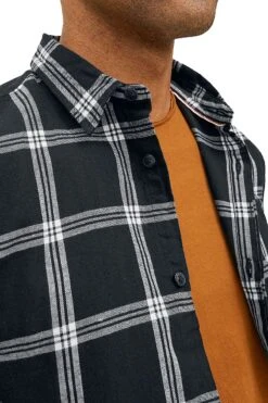"JJEGINGHAM TWILL SHIRT L/S NOOS" Langarmhemd Weiß/schwarz Von Jack & Jones -Stil Tanz Verkaufsgeschäft 533205d2
