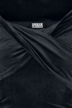 "Ladies Velvet Rib Crossed Off Shoulder Longsleeve" Langarmshirt Schwarz Von Urban Classics -Stil Tanz Verkaufsgeschäft 533877d