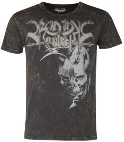 "T-Shirt Im Vintage Look" T-Shirt Grau Von Rock Rebel By EMP