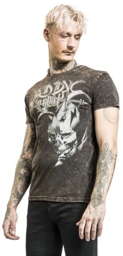 "T-Shirt Im Vintage Look" T-Shirt Grau Von Rock Rebel By EMP -Stil Tanz Verkaufsgeschäft 533973wa