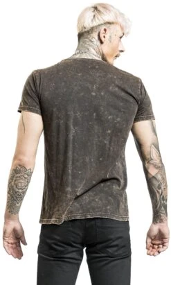 "T-Shirt Im Vintage Look" T-Shirt Grau Von Rock Rebel By EMP -Stil Tanz Verkaufsgeschäft 533973wb