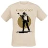 "King Of Pop MJ" T-Shirt Beige Von Michael Jackson -Stil Tanz Verkaufsgeschäft 534587a
