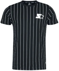 "Starter Pinstripe Jersey" T-Shirt Schwarz Von Starter