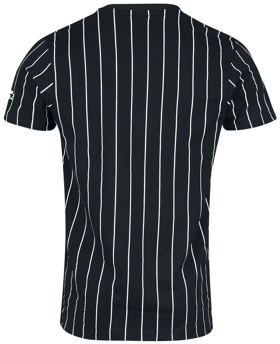 "Starter Pinstripe Jersey" T-Shirt Schwarz Von Starter 4 "Starter Pinstripe Jersey" T-Shirt Schwarz Von Starter – Bild 2
