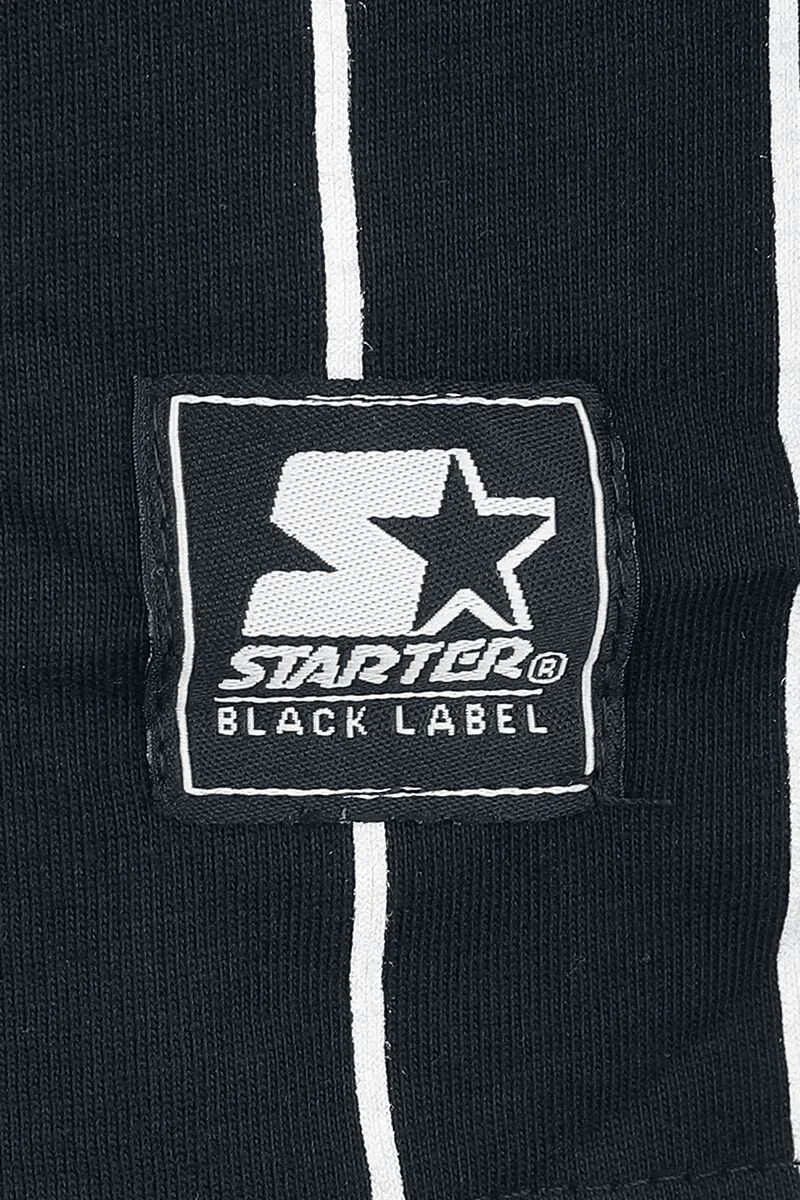 "Starter Pinstripe Jersey" T-Shirt Schwarz Von Starter 5 "Starter Pinstripe Jersey" T-Shirt Schwarz Von Starter – Bild 3
