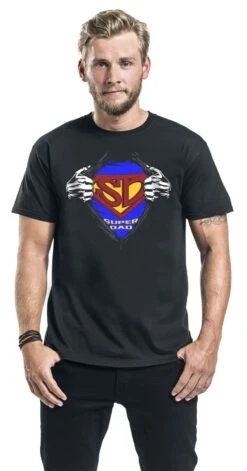 "Superdad" T-Shirt Schwarz Von Familie & Freunde -Stil Tanz Verkaufsgeschäft 550612wa