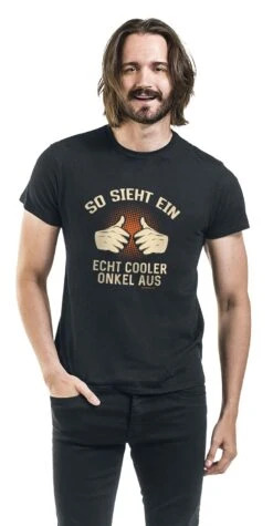 "So Sieht Ein Echt Cooler Onkel Aus" T-Shirt Schwarz Von Familie & Freunde -Stil Tanz Verkaufsgeschäft 550779wa