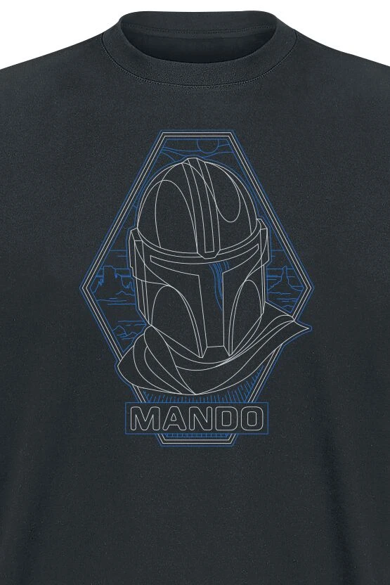 "The Mandalorian - Outline Helm Diamond" T-Shirt Schwarz Von Star Wars 4 "The Mandalorian - Outline Helm Diamond" T-Shirt Schwarz Von Star Wars – Bild 2