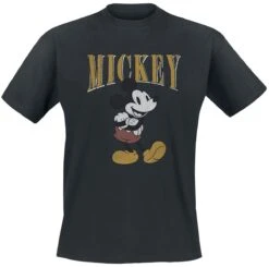 "Mickey - Distressed Pose" T-Shirt Schwarz Von Mickey Mouse